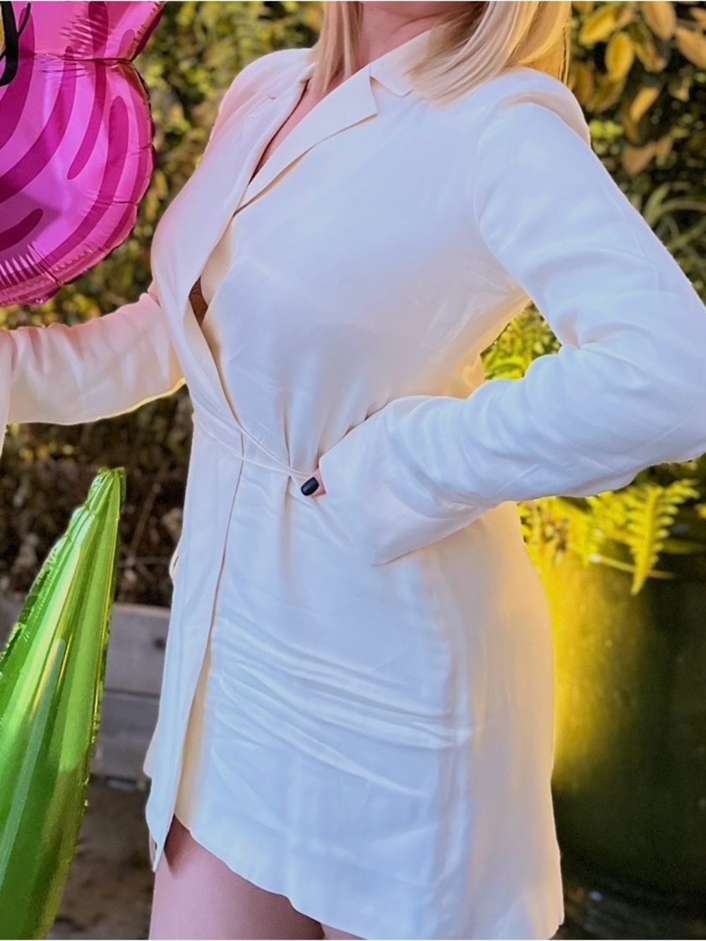 Zara Cream Tailored Blazer Dress
